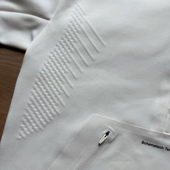 DESCENTE Fusionknit Schematech Technology Hoodie Cream Womens Size 2XS - Picture 6 of 9